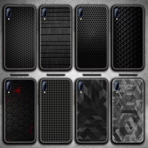 Black Grid Gentleman Pattern Phone Case For Vivo Y91c Y17 Y51 Y67 Y55 Y7s Y81 Y19 Y97 Y93 V17 vivos5