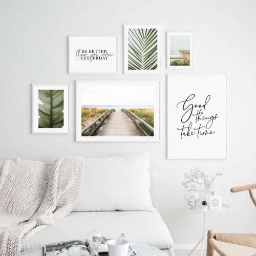 Nordic Decoration Motivational Poster and Prints Life Quote Sea Landscape Wall Art Canvas Painting Decorative Picture Home Decor