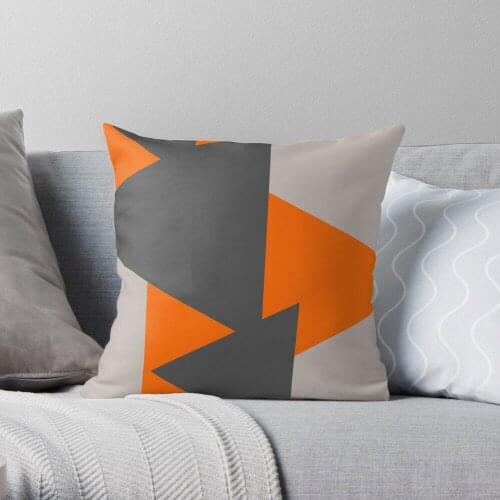 Orange and Grey Triangles Polyester Decor Pillow Case Home Cushion Cover 45*45cm