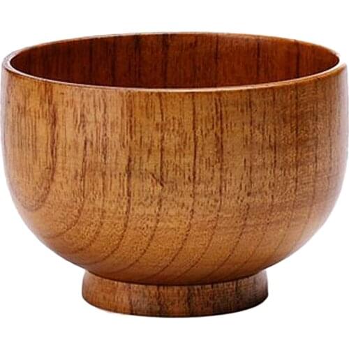 1 Piece Japanese Style Solid Wooden Bowl For Rice Soup Dip Kitchenware Decoration Small