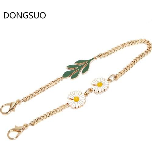 Designer flower chain strap Decoration gold metal chain handbag bag purse replacement Accessories Hardware quality