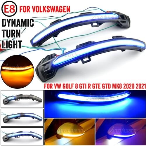 For VW Volkswagen Golf 8 GTI R GTE GTD MK8 2020 2021 Car LED Dynamic Turn Signal Light Side Mirror Sequential Blinker Indicator