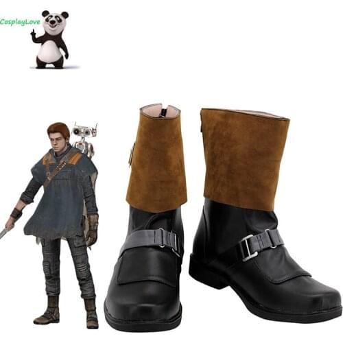 Movie SW Jedi: Fallen Order Cal Kestis Brown Shoes Cosplay Long Boots Leather Custom Made