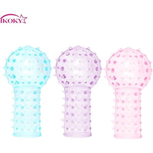 IKOKY 3 Pcs/Set Finger Sleeve Spike Glove G-spot Massage Clitoris Vagina Stimulator Barbed Gloves Masturbator Sex Toys for Women