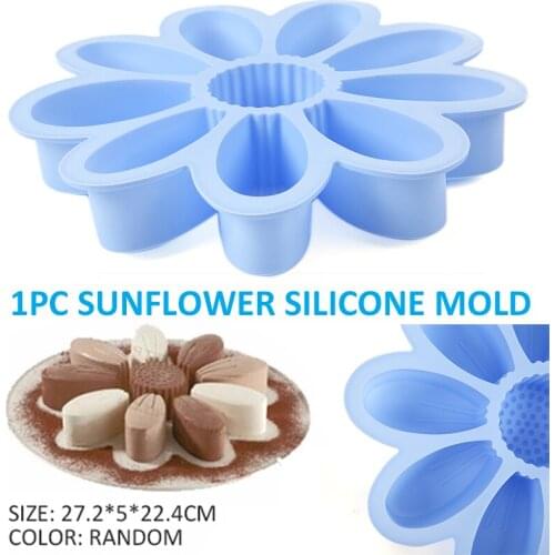 Creative 3D Sunflower DIY Cake Mold Chocolates Mousse Jelly Pudding Mould Baking Non-Stick Silicone Mold Kitchen Accessories