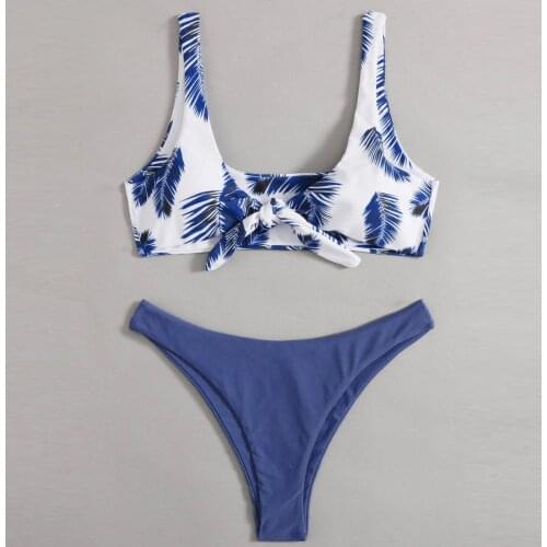 Swimwear Women Swimsuit Sexy Push Up Micro Bikinis Set Leaf Print Swimming Bathing Suit Beachwear Summer Brazilian Bikini 2021