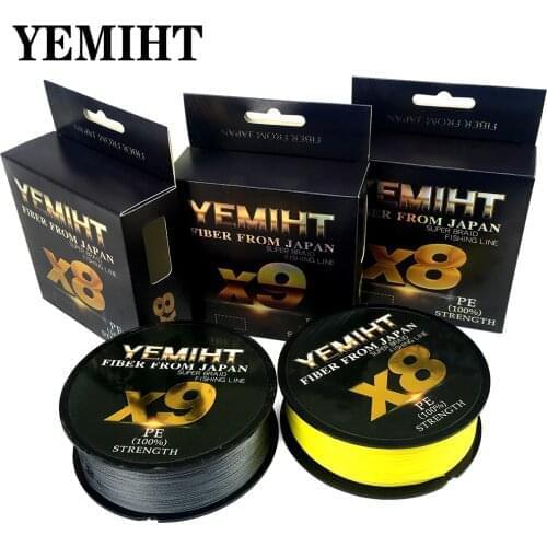 YEMIHT Fishing Line 100M 300M 500M 9/8 Strands Braided Fishing Line Multifilament PE Line 18 20 30 40 50 80 108LB