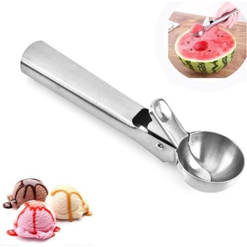 Stainless Steel Ice Cream Scoop Metal Cookie Scoop Spoon Melon Baller Fruit Ice Ball Maker Scooper For Ice Cream Kitchen Tools