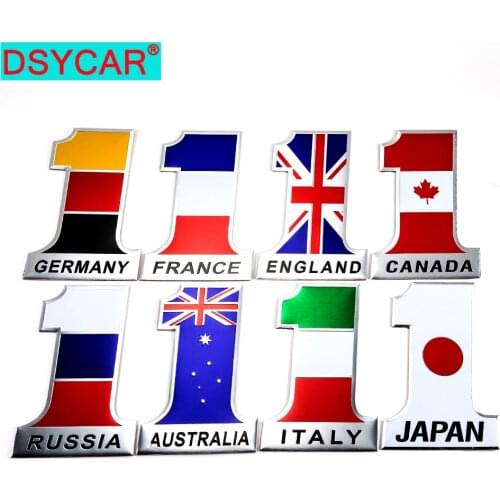 DSYCAR 1Pcs 3D Metal National Flag Adhesive Truck Car Badge Emblem Sticker Aluminum Alloy Auto Trunk Fender Bumper Decal Emblem
