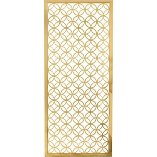 Stainless steel metal folding screen custom screen titanium commercial hotel hollow carved partition