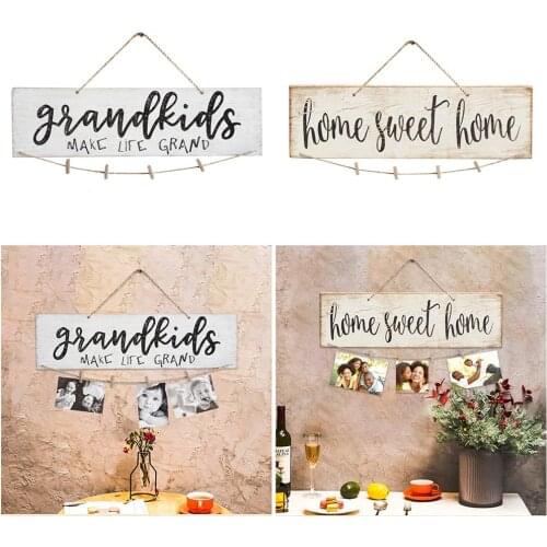 Sweet House Wooden Photo Clip Holder Grandchildren Picture Frame Grandparents Picture Frame The Greatest Blessing Wall Deco