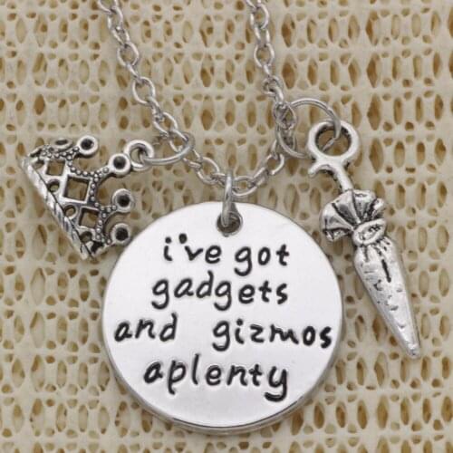 Fashion Necklace crown Parasols i have got gadgets and gizmos aplenty Alloy Necklace Chains Jewerly For Women N2022-1