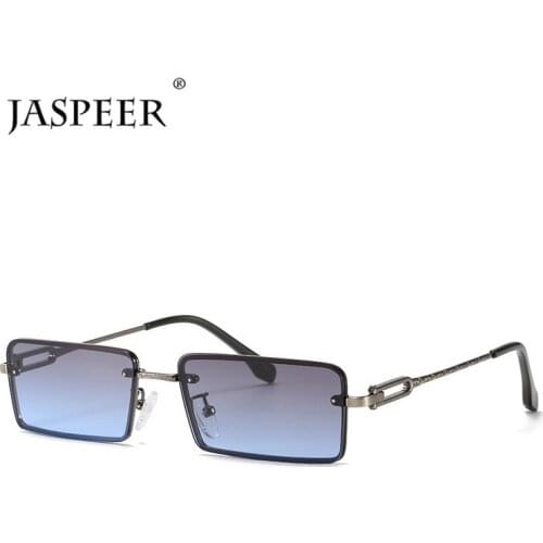 JASPEER Punk Rectangle Sunglasses Men UV400 Driving Sun Glasses Vintage Shades Sunglass Gradient Lens Retro Simple Eyewear