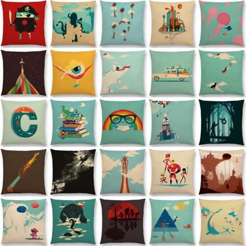 Latest Interesting Cartoon World Pirate Huge Robot Snow Monster Linen Cushion Cover Car Home Decor Sofa Throw Pillow Case Decor