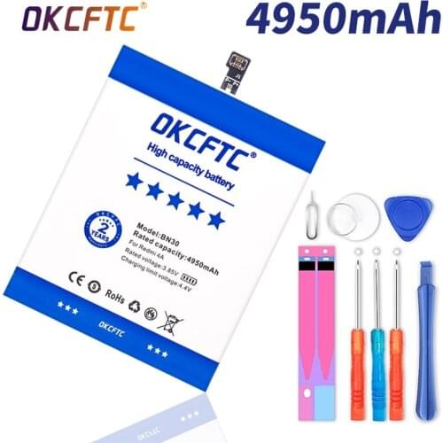 Original OKCFTC Phone For Xiaomi Redmi 4A Battery BN30 4950mAh Redrice 4A redmi 4A Bateria High Quality+tools