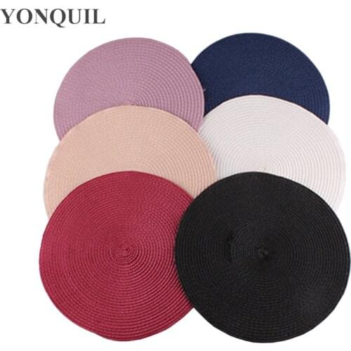 Multiple Color Women DIY Hair Accessories 25 CM Round Fascinators Bases For Ladies Millinery Hat Base Fascinator 12Pcs/Lot SYB35