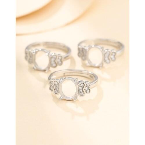 8*9.5mm 925 STERLING SILVER Women Semi Mount Bases Blanks base blank Pad ring Setting wedding jewelry findings diy A5969