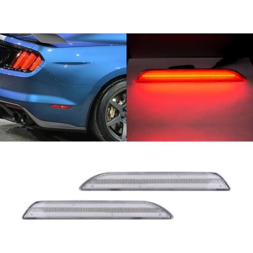 2x Led Rear Bumper Reflector Red Side Marker Lights For Ford Mustang 2015 2016 2017 2018 2019
