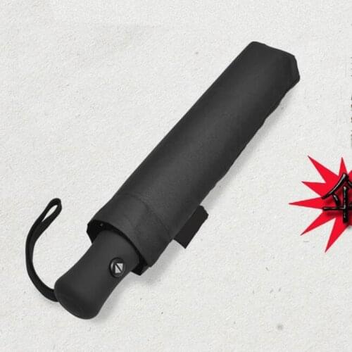 Fully Automatic 3 Folding Umbrella Fold Men Women Business Sunny and Rainy Umbrella All In 1 Black Coating Parasol