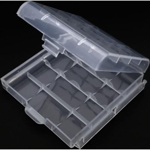 Durable 14500 10440 Battery Storage Box Hard Case Holder for 4x AA or 5x AAA Battery Plastic Cases Transparent White Wholesale