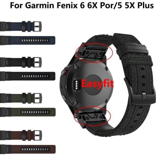22 26mm Sport Nylon Watchband Wrist strap for Garmin Fenix 6X 6 6S Pro 5X 5 5S Plus 3 HR 20mm EasyFit Quick Release wirstband