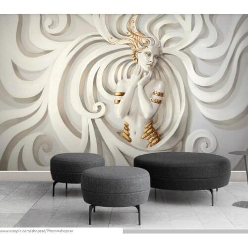 Papel de parede Embossed sculpture beauty 3D wallpaper,living room tv bedroom wall papers home decor hotel restaurant mural