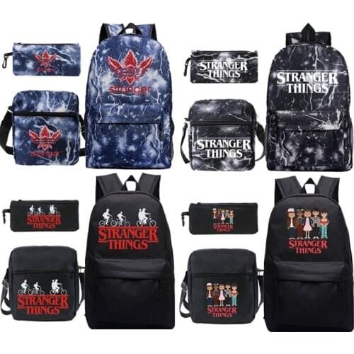 Stranger Things 3 Pcs / Set Backpack School Bags for Girls Boys Travel Backpack for Laptop Backpacks for Women Shoulder Bag