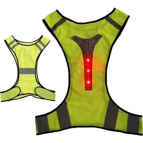 Outdoor Sports Reflective Vest Night Running Night Riding USB Rechargeable Reflective Vest Safety LED Luminous Reflective Vest