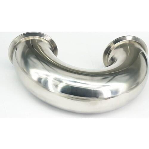 76mm O/D 3" Tri Clamp 304 Stainless Steel Sanitary Ferrule 180 Degree Bend Elbow Pipe Fitting For Homebrew
