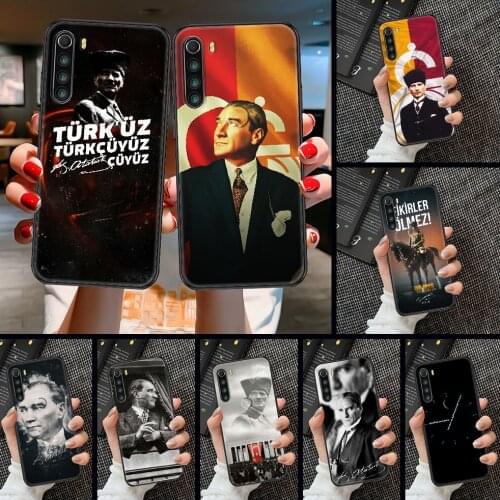 Turkey Mustafa Kemal Ataturk Phone case For Xiaomi Redmi Note 7 7A 8 8T 9 9A 9S 10 K30 Pro Ultra black 3D cell cover soft cover