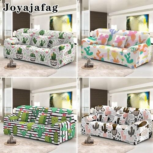 Plants Cactus Design All-cover Washable Sofa Cover For Living Room 1/2/3/4 Seater Elastic Slipcover Dust-proof Couch Covers