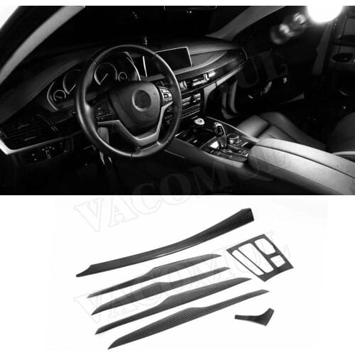 Dry Carbon Fiber Interior Center Console Gear Shift Panel Trim Door Handle Frame Cover For BMW X5 F15 X6 F16 2015-2019