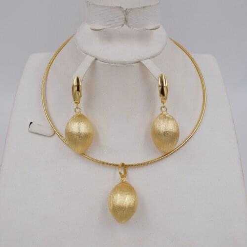 High Quality Ltaly 750 Gold color Jewelry Set For Women african beads jewlery fashion necklace set earring jewelry