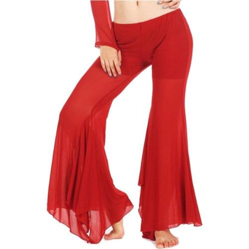 5 colors Wholesale belly dance clothes mesh belly dance trousers girls sexy split belly dance pants women belly dance trousers