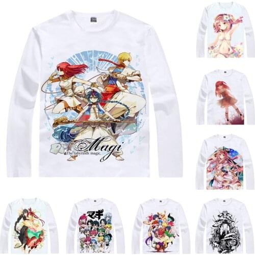 Magi The Labyrinth of Magic T-Shirts Men Hip Hop Multi-style Long Sleeve Anime Shirts Aladdin Sinbad Cosplay Motivs Shirt Women