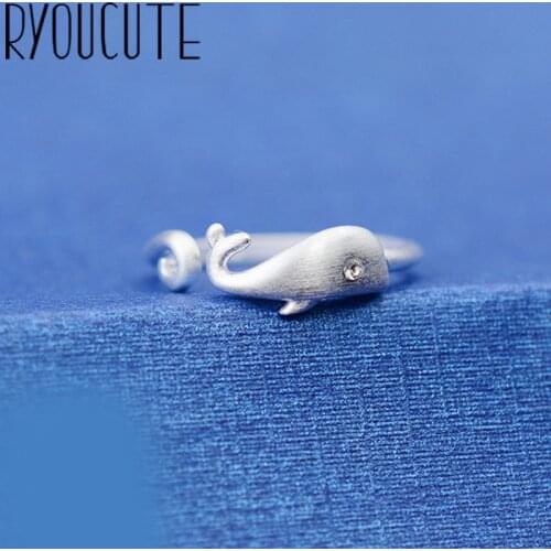 Vintage Silver Color Fish Rings for Women Bijoux Gift Female Adjustable Size Finger Rings Anillos Wholesale