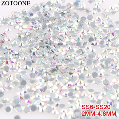 ZOTOONE Glass Crystal AB Strass Rhinestones For Nails Diy FlatBack HotFix Rhinestone Applique For Clothes Sticker Handicrafts D