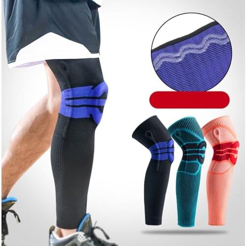 1 pcs Long Basketball Knee Pads Running Leg Sleeve Calf Knee Brace Support Protector Snowboard Sport Kneepad Football Shin Guard