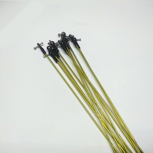 10Pcs M2 Pull/Push Rod 2mm Servo Steering Linkage With Black Ball End 20/25/28cm Spare Parts for DIY RC Boat/Airplane Model
