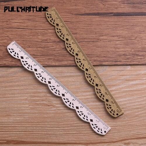 2PCS 12*125mm Metal Alloy Two Color Hollow Ruler Charms Pendants For Jewelry Making DIY Handmade Craft