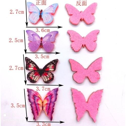 20Pcs Glitter Patches New Color Printed Butterfly For Christmas Party Hair Clip Applique Decor Accessories