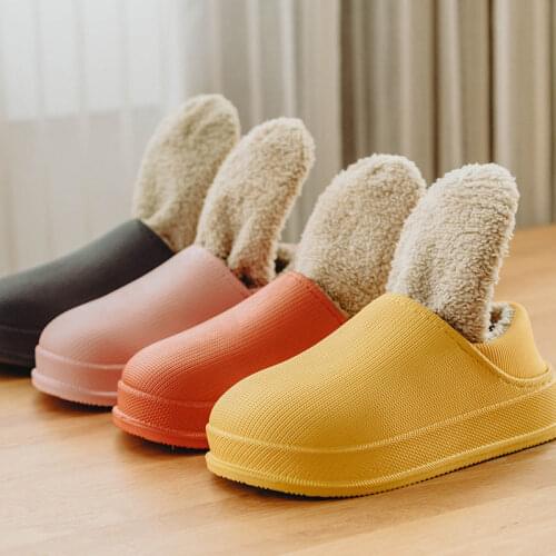 2021 New Fashion Woman House Slippers EVA Warm Fur Slippers Plush Home Slipper Indoor Floor Shoes for Female Winter Slippers