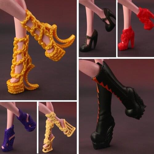 2021 Fashion long boots shoes For Monster High Doll Lovely Orignal Shoes Doll accessories 15 style available