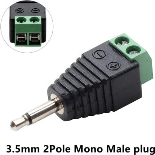 3.5mm 2Pole audio mono Male to AV Screw Terminal channel 3.5mm audio plug 2 pin Terminal DIY power plug male connector Block