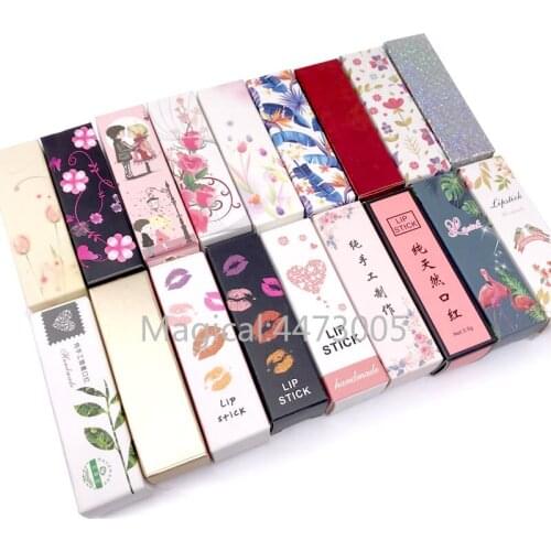 50pcs 100pcs 25*25*85mm Lip Balm Tube Packaging Carton Box Empty Refillable Lipstick Tube DIY Packing Box