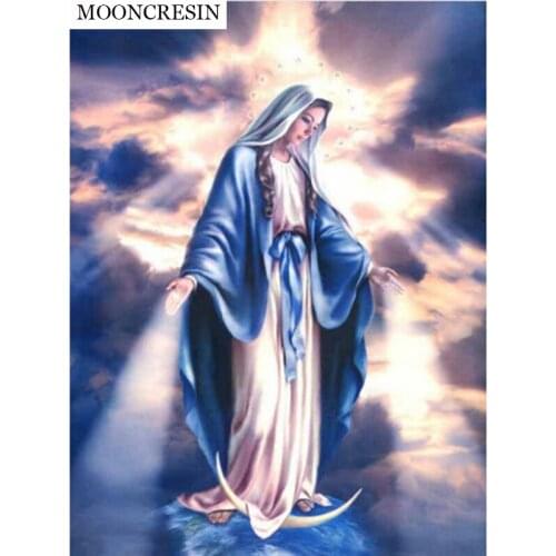 5D Diamond Painting Full Square Diy Diamond Embroidery Rhinestones Crystal Mosaics Handcraft Our Lady Religious Picture Decor