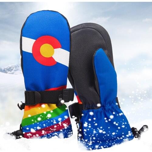 Boodun Professional Snowboard Ski Gloves Waterproof for kids Winter Warm Snow Mittens -30 Skiing snowmobile Children Gloves 2021