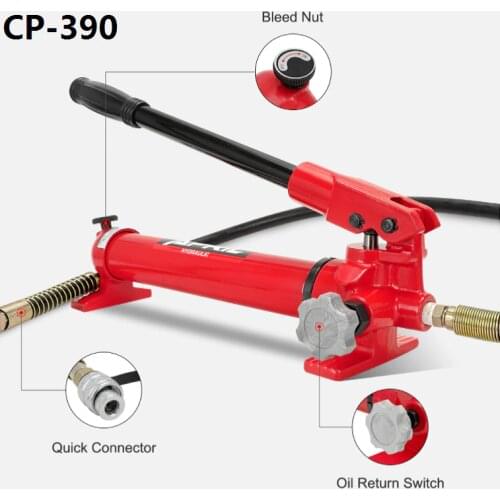 CP-390 High Pressure Manual Hydraulic Pump Portable Hydraulic Pump System Press Equipment Tool Oil Storage 480cc