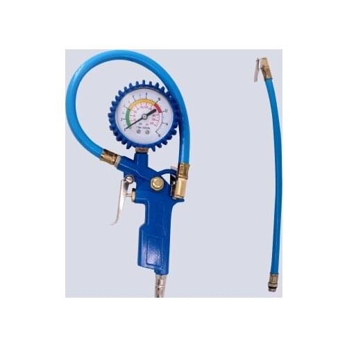 Tire pressure gauge tyre pressure monitor with tire exhaustion outgassing valve and air entrainment valve