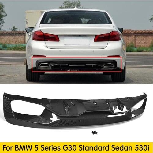 G30 Carbon Fiber Rear Bumper Diffuser Lip Spoiler for BMW 5 Series G30 Standard Sedan 4 Door 530i 540i 2017 - 2018 Rear Diffuser